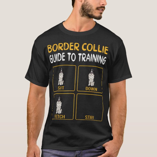 Camiseta Graciosa Guía De Collie De Fronteras Para Entrenar (Anverso)