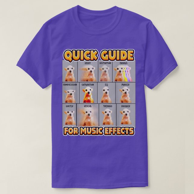 Camiseta Graciosa Guía Rápida De Efectos Musicales Chihua (Diseño del anverso)
