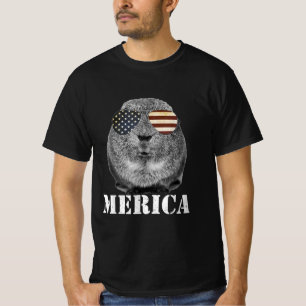 Camiseta Graciosa Guinea Cerdo Merica Patriótica Ue Glass D