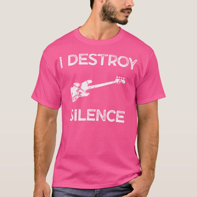 Camiseta Graciosa guitarra burda destruyo el silencio (Anverso)
