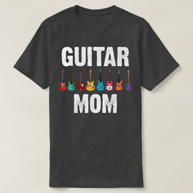 Camiseta Graciosa Guitarra Mamá Arte Madre Guitarra Música  (Diseño del anverso)