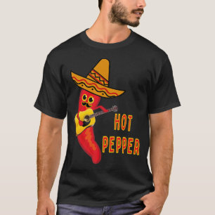 Camiseta Graciosa guitarra picante tocando Mariachi Jalapen