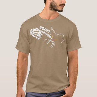 Camiseta Graciosa Halloween Black Cat Boop Skeletand Hallow