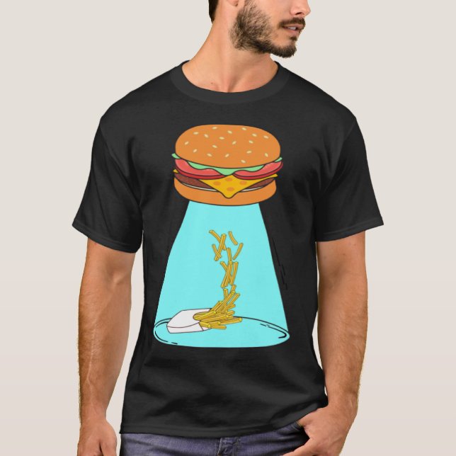 Camiseta Graciosa hamburguesa con salsa voladora de OVNI se (Anverso)