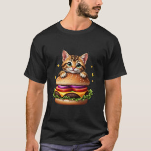 Camiseta Graciosa hamburguesa de gatos de comida rápida Lov