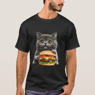 Camiseta Graciosa hamburguesa de gatos de comida rápida Lov