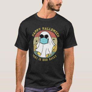 Camiseta Graciosa Happy Halloween Quarantine 2021 Ghost Fac
