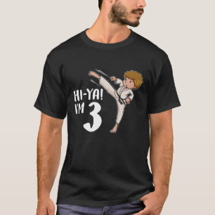 Camiseta Graciosa Hi-Ya Tengo 3 cumpleaños Karate Black Bel