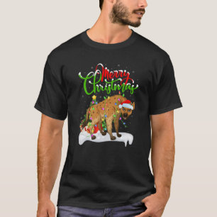 Camiseta Graciosa Hyena Animal Lover Xmas Lighting Hyena Ch