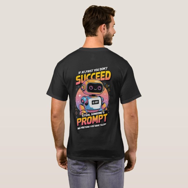 Camiseta 🤖 Graciosa Imagen De Ai Provoca Theft Sarcastic M (Reverso completo)