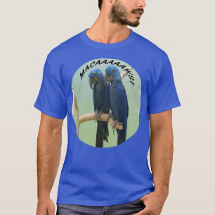 Camiseta Graciosa imagen de crema de pájaro azul de Macaw P