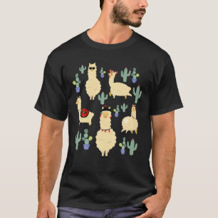 Camiseta Graciosa imagen de un par de llamas
