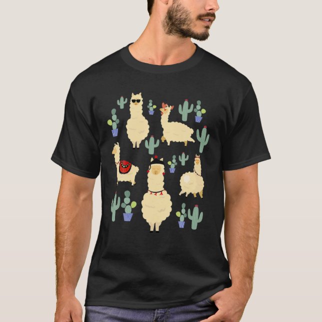 Camiseta Graciosa imagen de un par de llamas (Anverso)