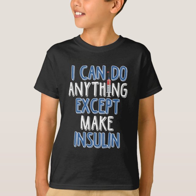 Camiseta Graciosa Insulina Chiste diabético Sensibilización (Anverso)