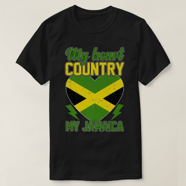 Camiseta Graciosa Jamaica Bandera Palm Summer Vacation ecch (Diseño del anverso)