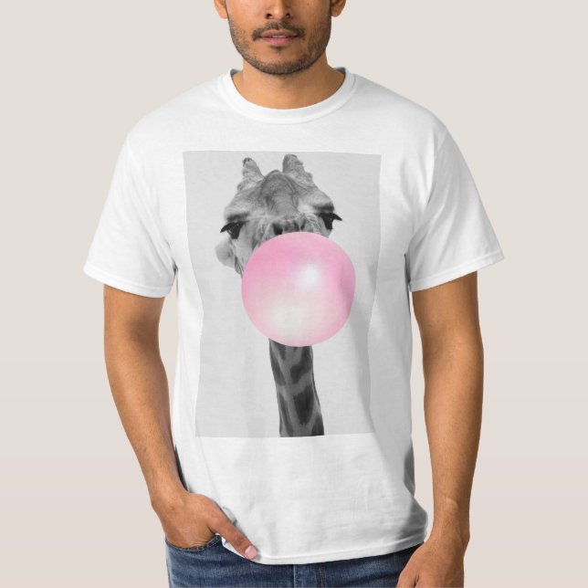 Camiseta Graciosa jirafa blanca y negra con goma de burbuja (Anverso)