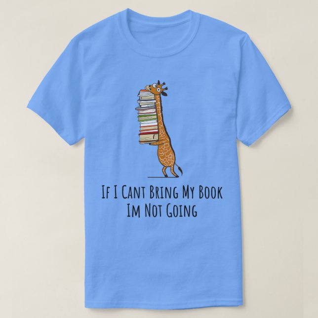 Camiseta Graciosa jirafa sosteniendo un montón de libros si (Diseño del anverso)