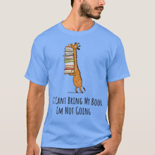 Camiseta Graciosa jirafa sosteniendo un montón de libros si
