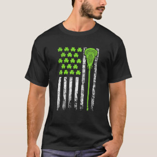 Camiseta Graciosa Lacrosse Bandera Estadounidense St Patric