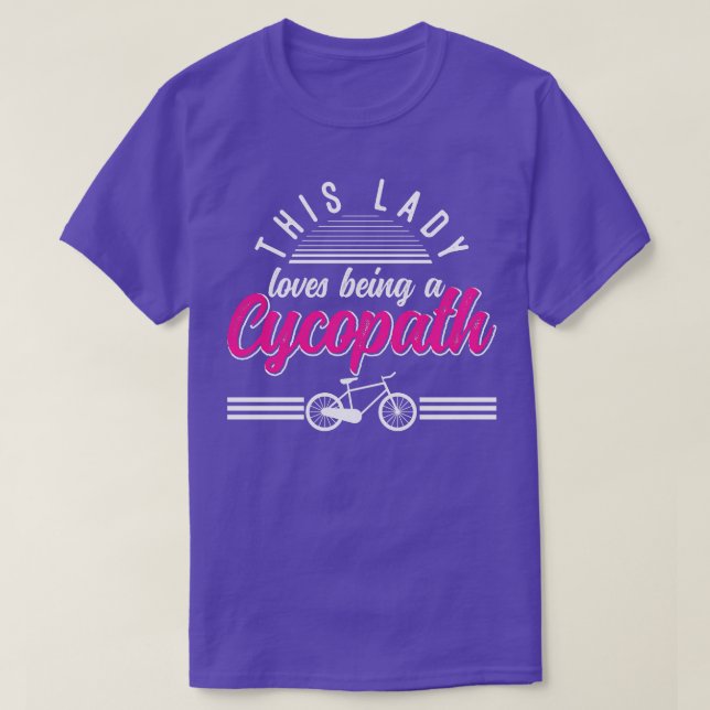 Camiseta Graciosa Lady Ciclismo Montaña de la Bicicleta (Diseño del anverso)