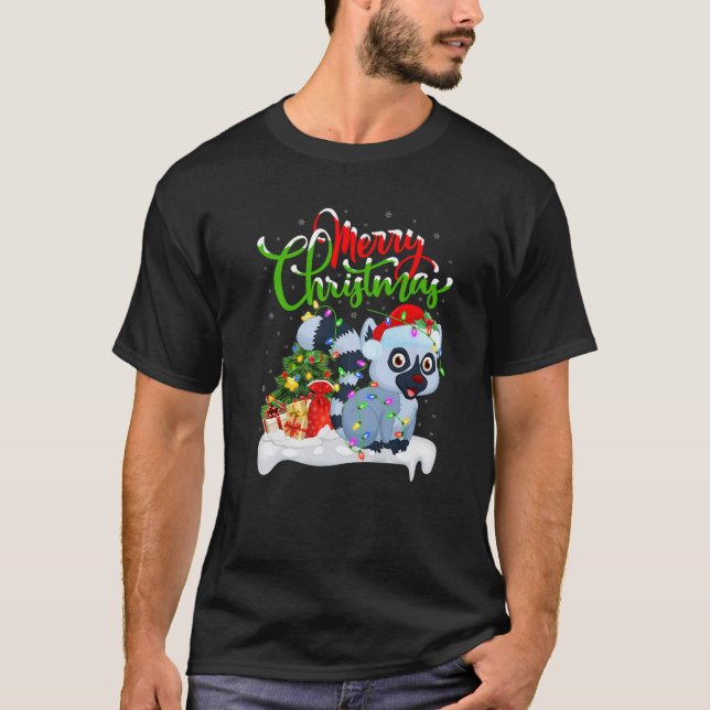 Camiseta Graciosa Lemur Animal Lover Xmas Lighter Chris (Anverso)