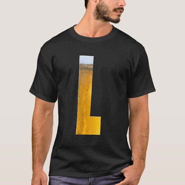 Camiseta Graciosa letra de alfabeto espuma de cerveza Letra (Anverso)