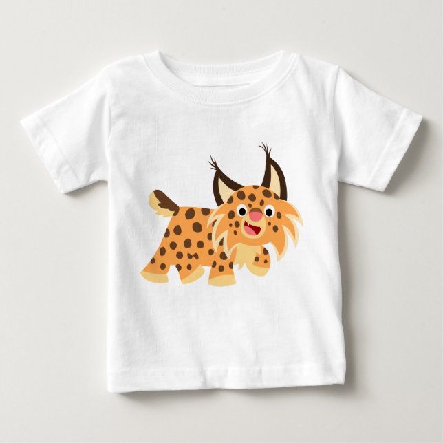 Camiseta graciosa linda del bebé del lince del (Anverso)