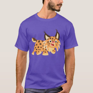 Camiseta graciosa linda del lince del dibujo