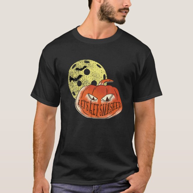 Camiseta Graciosa luna de baloncesto de Halloween (Anverso)