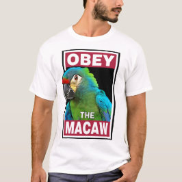 Camiseta Graciosa Macaw De Ala Azul - Arte De Aves
