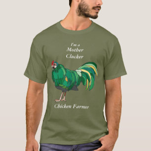 Camiseta Graciosa madre agricultora de pollo Polvo Verde