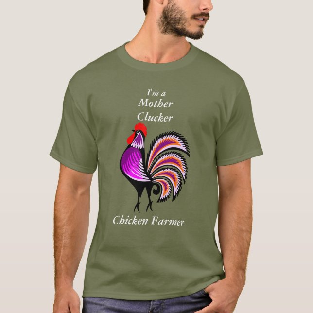 Camiseta Graciosa madre agricultora de pollo Purple Hen (Anverso)
