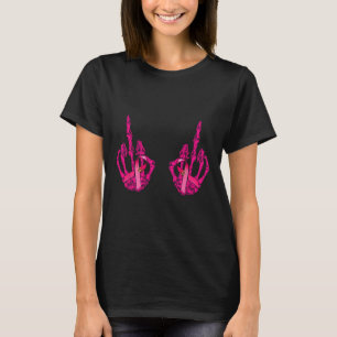 Camiseta Graciosa maldición del dedo medio palabra cáncer d
