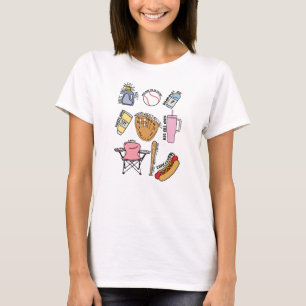 Camiseta Graciosa mamá de béisbol dibuja