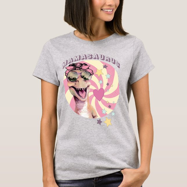 Camiseta Graciosa mamá de los dinosaurios rosados de Guay (Anverso)