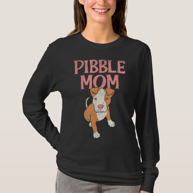 Camiseta Graciosa mamá Pitbull Pibble Mom (Anverso)