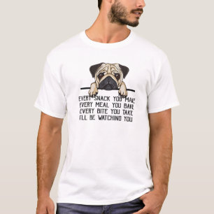 Camiseta Graciosa Mamá Pug Cada Comida Que Hagas Estaré Vie