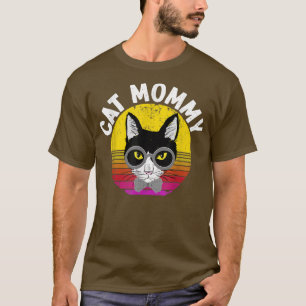 Camiseta Graciosa mami gata, mamá gata, gato colorido con s