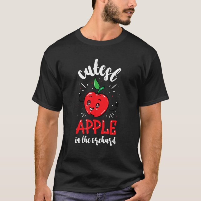 Camiseta Graciosa Manzana Cutest En El Orchard Apple Pickin (Anverso)