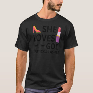 Camiseta Graciosa maquillaje pintalabios Chicas de arte muj