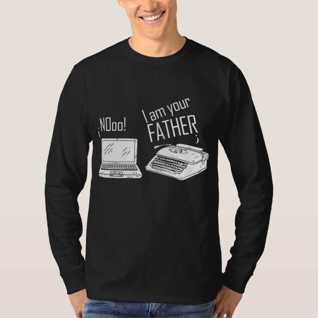 Camiseta Graciosa Máquina Escritora Yo Soy Tu Padre  (Anverso)