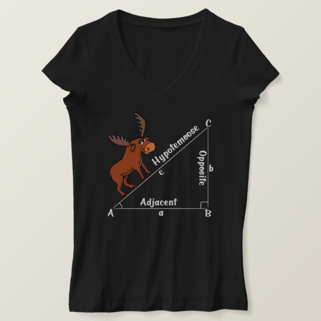 Camiseta Graciosa matemática Hipotemoose Geometría Moose Ch (Anverso del diseño)