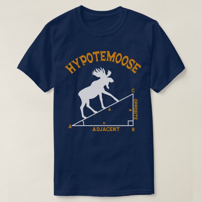 Camiseta Graciosa Math Hypotemoose Triángulo adyacente a Ma (Diseño del anverso)