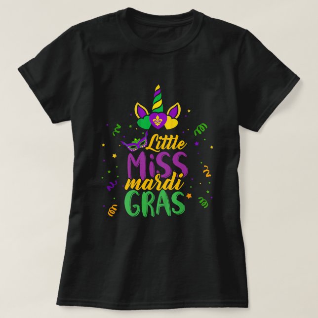Camiseta Graciosa Miss Mardi Gras Cute Mardi Gras Unico (Diseño del anverso)