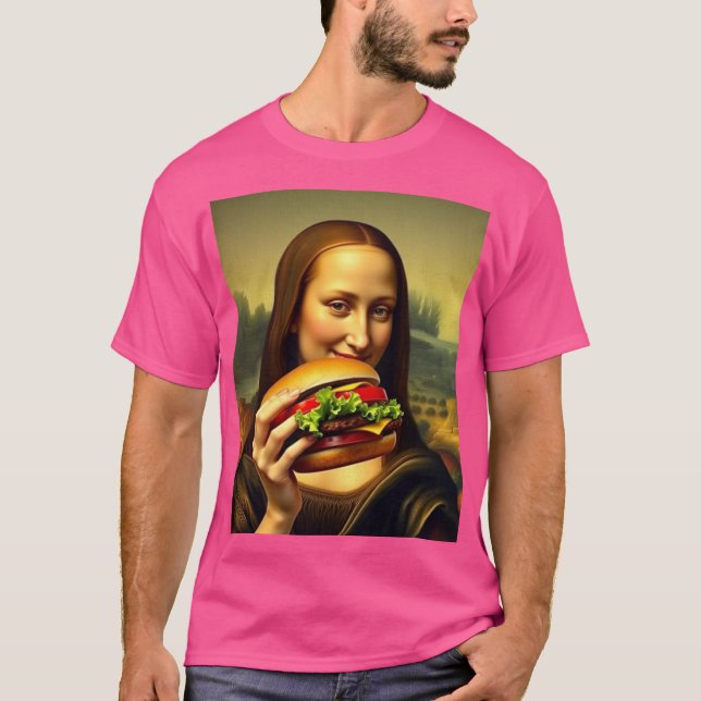Camiseta Graciosa Mona Lisa Burger T-Shirt (Anverso)