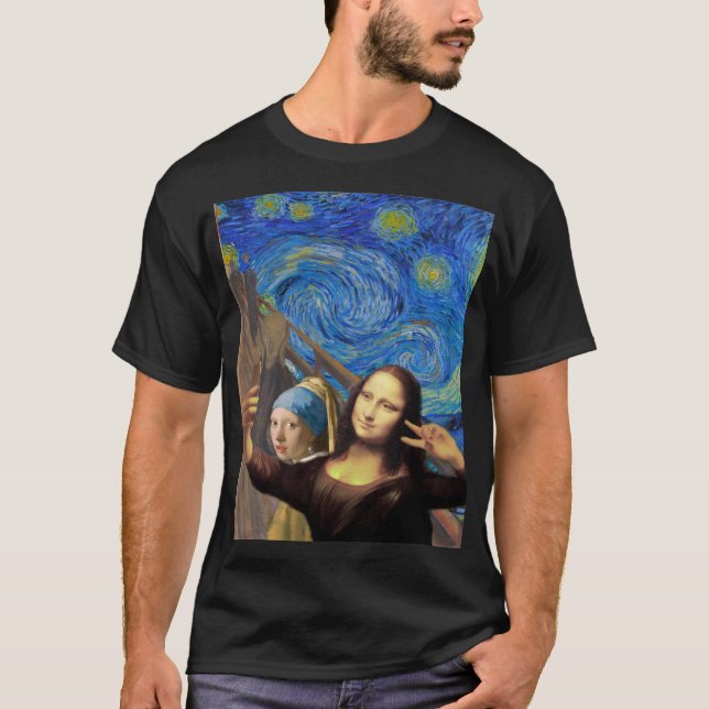 Camiseta Graciosa Mona Lisa Selfie T-Shirt (Anverso)