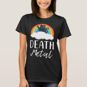 Camiseta Graciosa muerte Metalizado de gato rock arcoiris