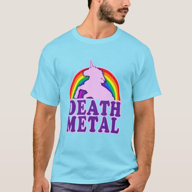 Camiseta Graciosa muerte Metalizado Unicorn Arcoiris (apari (Anverso)