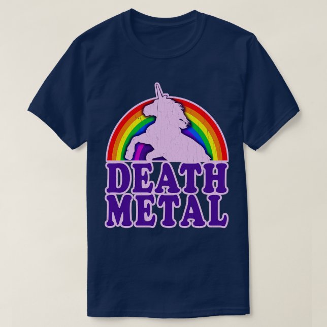 Camiseta Graciosa muerte Metalizado Unicornio Arcoiris (Diseño del anverso)