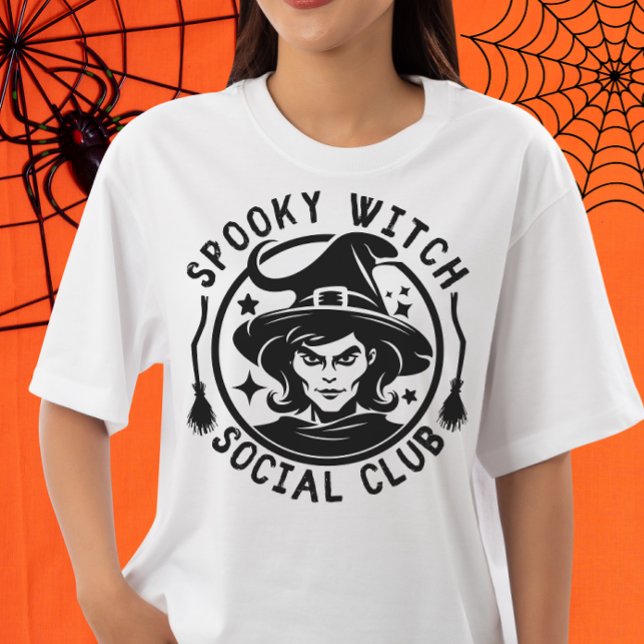 Camiseta Graciosa mujer Halloween Spooky Witch Social Club (Subido por el creador)